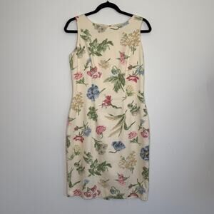 Floral Sheath Dress Garden Party Spring Wedding Guest Cottagecore Size 6